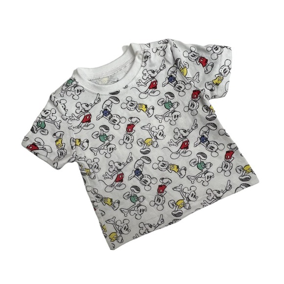 Disney Baby boy Size 3 / 6 Months 3 pc Mickey Mouse Outfit Set short shirt Red - Picture 5 of 9